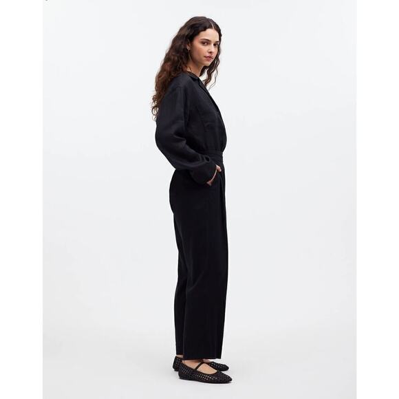 Madewell Pants Pull On Straight  High Rise Relaxed True Black NWT Size 6P - Picture 4 of 11
